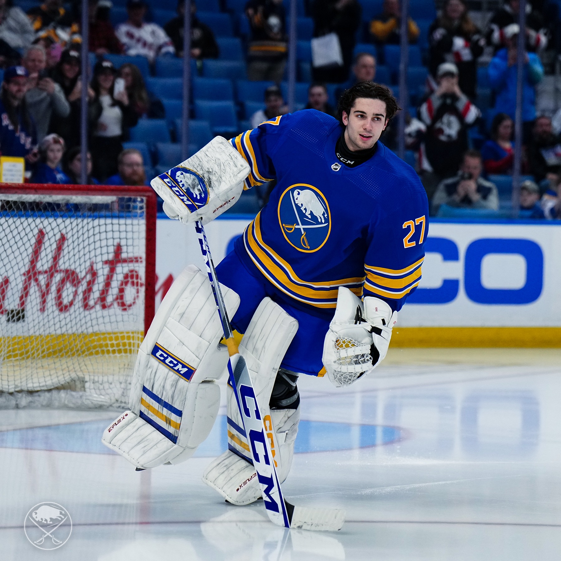 Devon Levi will look to secure the number one spot in the crease as the Buffalo Sabres look to continue to rise up the NHL Ranks. - Photo Courtesy of the Buffalo Sabres