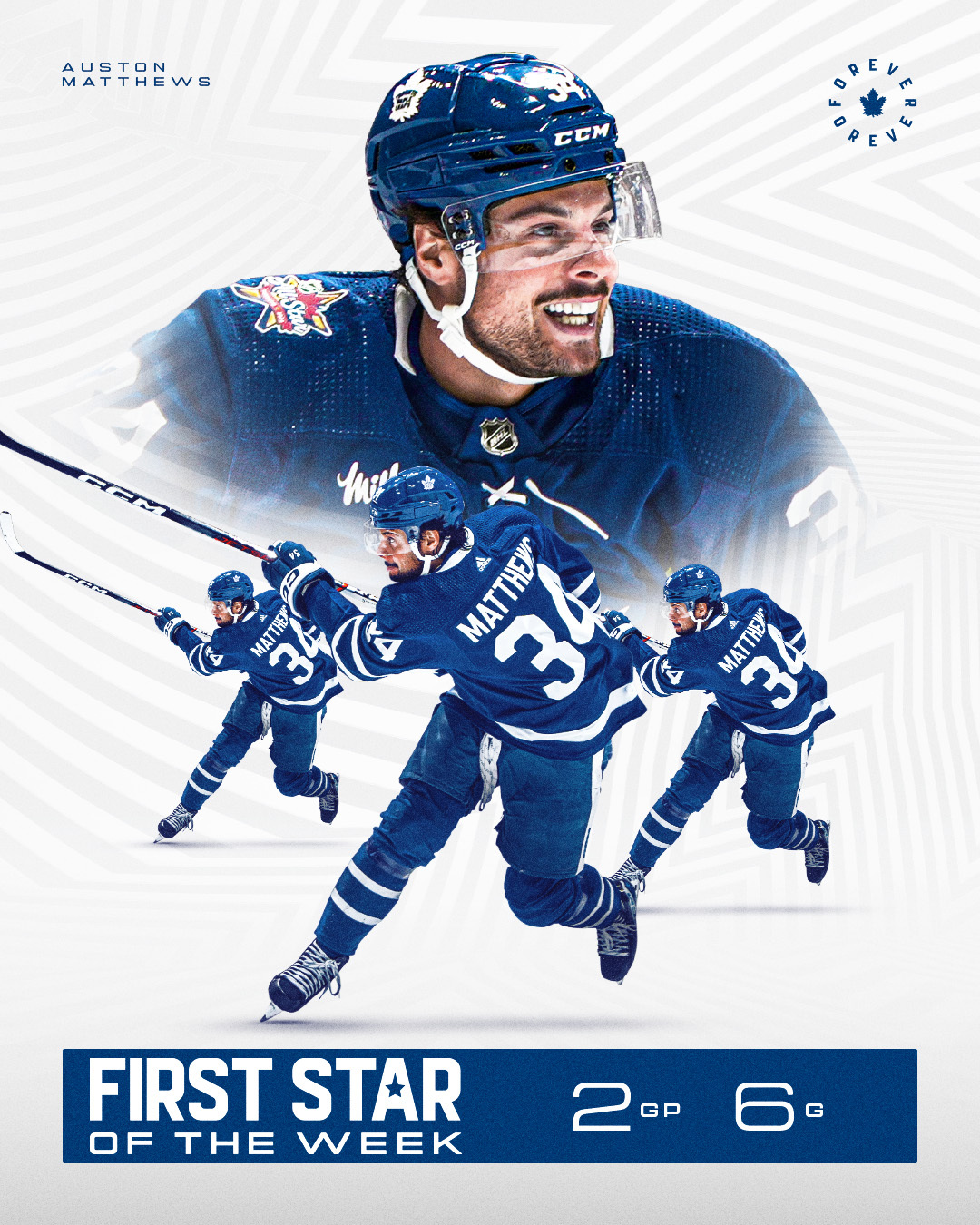 The NHL Three Stars of the Week would be announced and Auston Matthews dual hat tricks shine as he takes top honors.