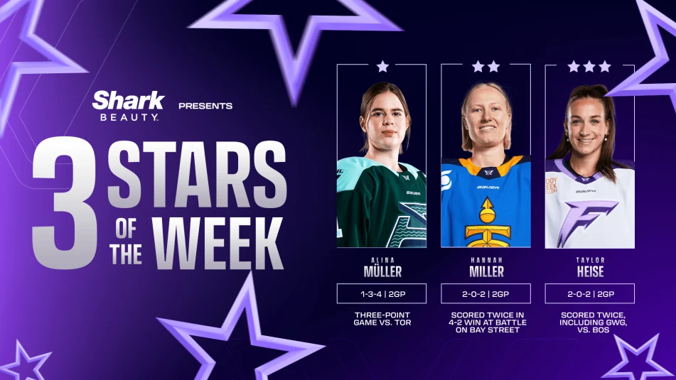 PWHL Stars of the Week – Muller Snags Top Honors